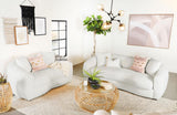 Isabella 2-Piece Faux Sheepskin Upholstered Sofa Set front view