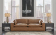 Emilia Caramel 2-Piece Sectional Loveseat sofa front view