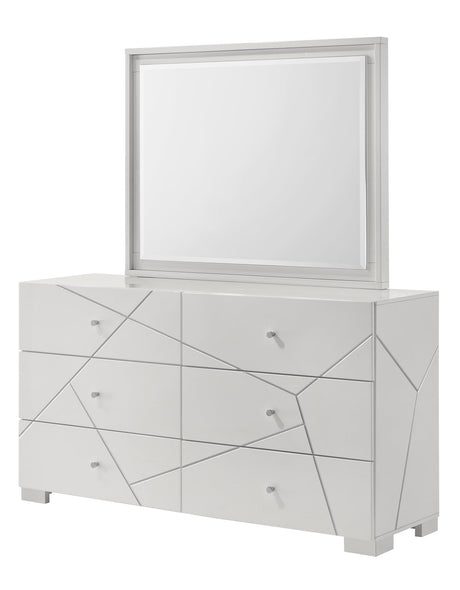 Ayla White Dresser front view