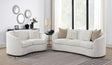 Rainn 2-Piece Boucle Upholstered Sloped Arm Sofa Set Latte main view