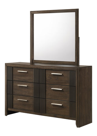 Carlton Brown Dresser front view showing drawers