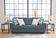 Cashton Blue Chenille Sofa main front view