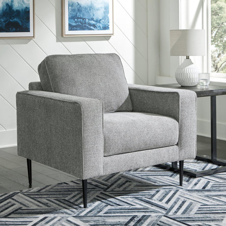 Hazela Charcoal Chenille Chair front angle