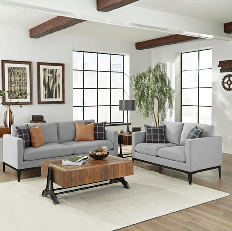 Apperson Apperso 2-Piece Upholstered Track Arm Sofa Set in Light Grey main view