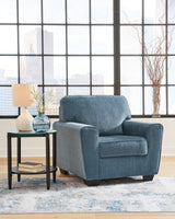 Cashton Blue Chenille Accent Chair front angle