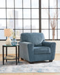 Cashton Blue Chenille Accent Chair front angle