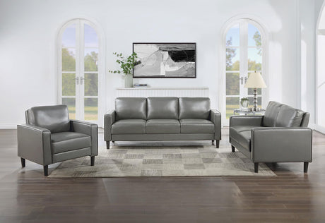 Ruth 3-Piece Upholstered Track Arm Sofa Set grey, main view