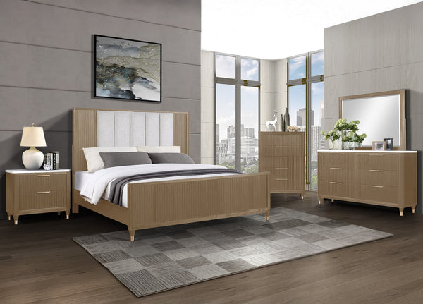 Kara Natural Cerused Nightstand front view