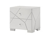 Ayla White Nightstand front view, white finish