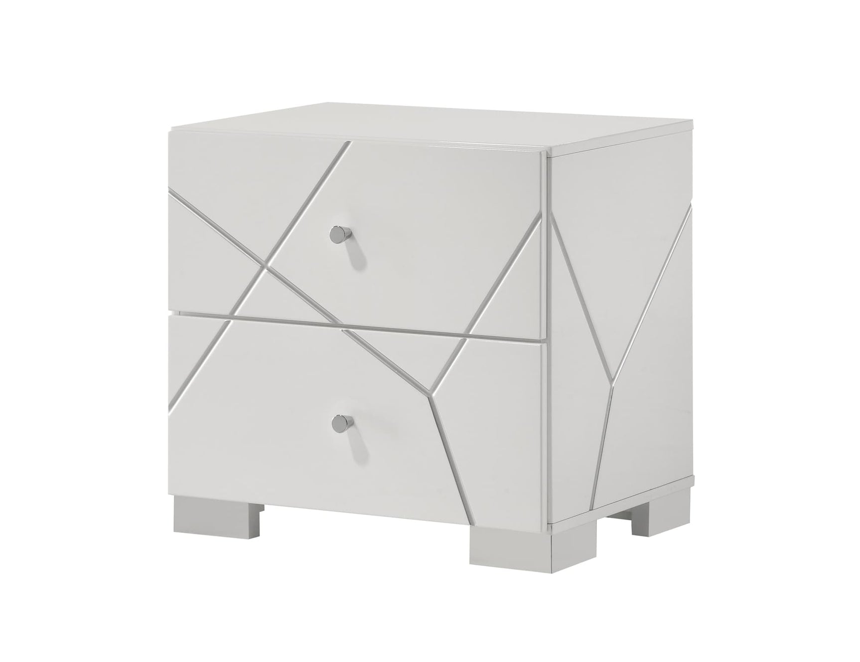 Ayla White Nightstand front view, white finish