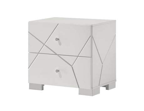 Ayla White Nightstand front view, white finish