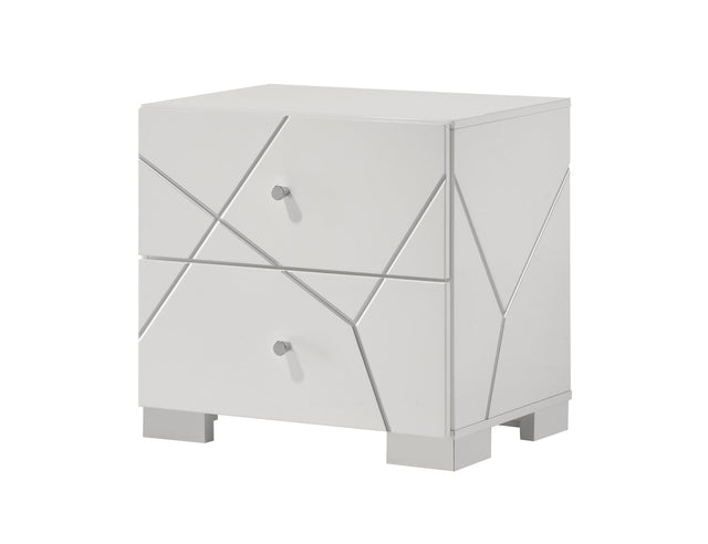 Ayla White Nightstand front view, white finish