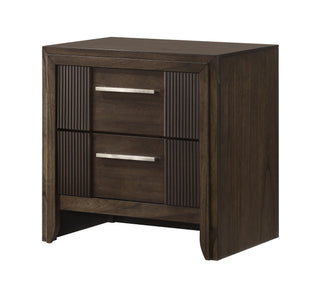 Carlton Brown Nightstand, front angle view