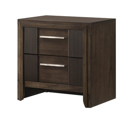 Carlton Brown Nightstand, front angle view