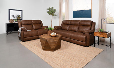 Ellington dark brown upholstered sofa main view