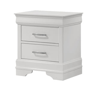 Amalia White Nightstand front angle