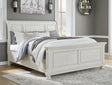 Robbinsdale Antique White Queen Sleigh Bed front view