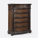 Stanley Coffee Brown Bedroom Chest front view with marble top