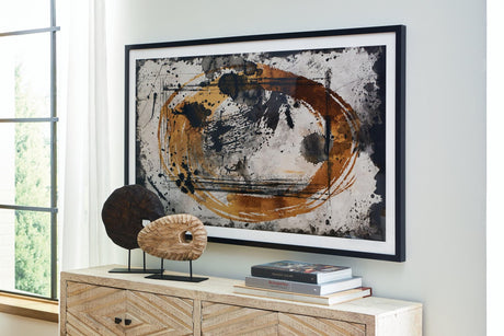 Clefting Black, Caramel, and Tan Abstract Wall Art front angle