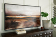 Drewland abstract black brown orange wall art front view