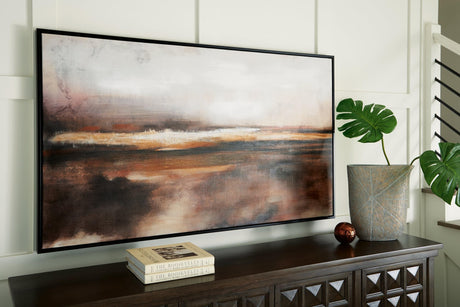 Drewland abstract black brown orange wall art front view