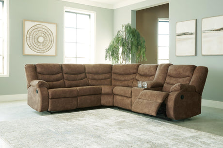 Partymate Brindle 2-Piece Reclining Sectional Sofa front angle