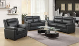 Arabella Brown Faux Leather 3-Piece Living Room Set main view