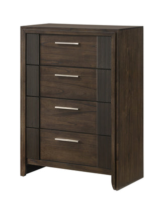 Carlton Brown Chest front view showing drawers and brown finish