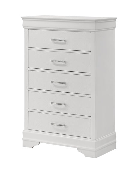 Amalia White Storage Chest front angle