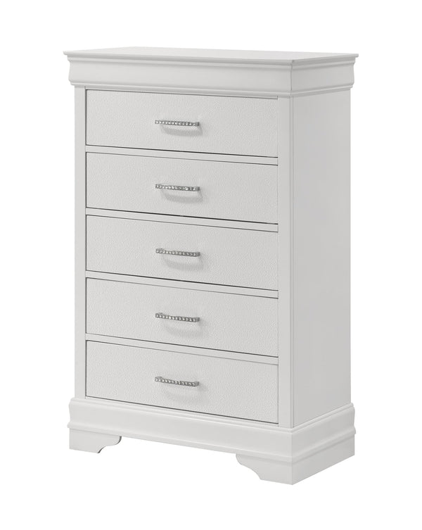Amalia White Storage Chest front angle