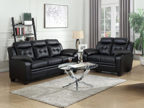 Front view of Finley Casual Brown sofa and loveseat set