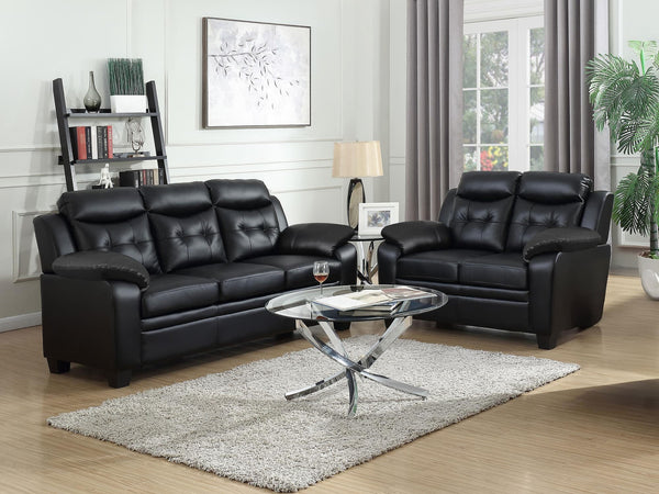 Front view of Finley Casual Brown sofa and loveseat set