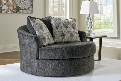 Biddeford Shadow Velvet Oversized Swivel Accent Chair front view