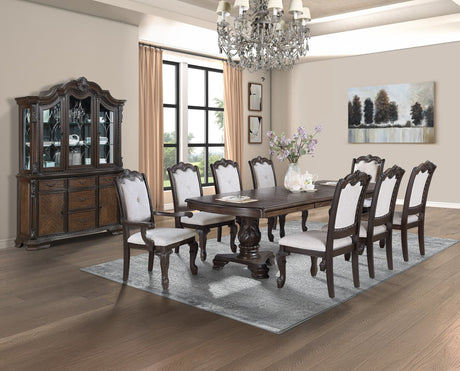 Main view of Kiera Coffee Brown Extendable Dining Room Set dining table and chairs