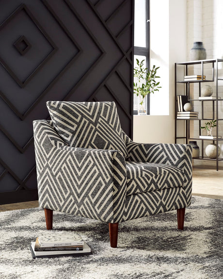 Morrilton Accent Chair in natural and charcoal colors, front view