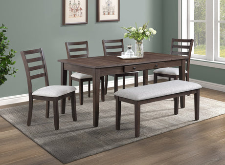 Main view of Wagner Dark Brown Rectangular Dining Room Set with table and chairs