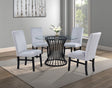 Main view of Tracy light gray glass top round dining room set