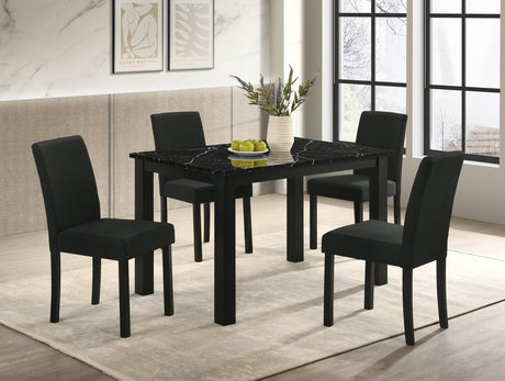 Resia Black Rectangular dining room set main view