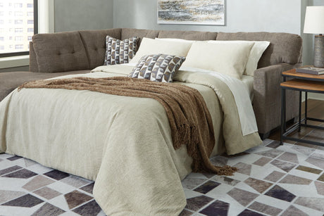 Mahoney Chocolate 2-Piece Sleeper Sectional front view
