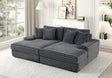 Fon Gray Chaise Lounge recliner seating front angle