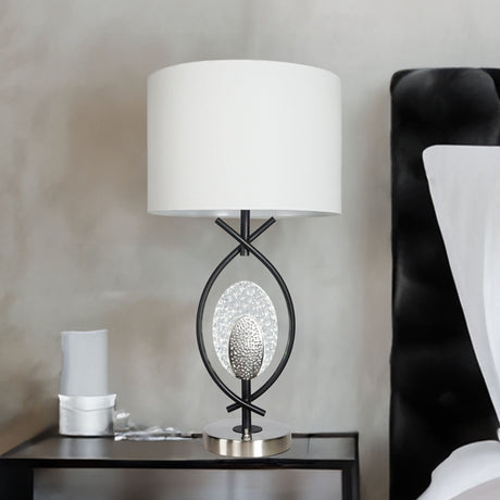 Sito black and white table lamp front view