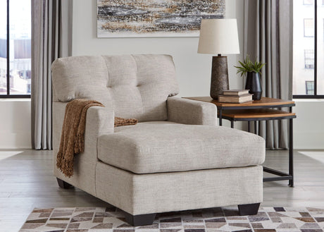 Mahoney Pebble Chenille Chaise Lounge - front angle view