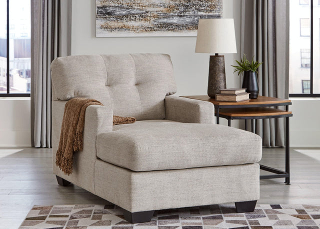 Mahoney Pebble Chenille Chaise Lounge - front angle view