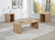Ashton Light Brown Coffee Table Set front angle