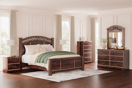 B1055 Two-Tone 5-Piece Bedroom Set main view with bed