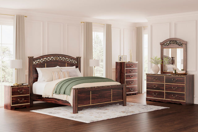 B1055 Two-Tone 5-Piece Bedroom Set main view with bed