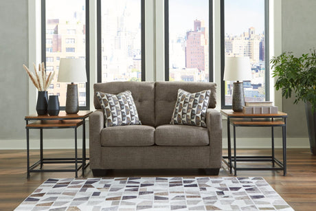 Mahoney Chocolate Chenille Loveseat front angle view