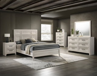 Lorraine Cream Panel Bedroom Set main bed view