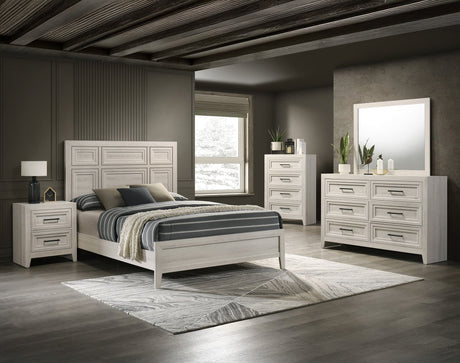 Lorraine Cream Panel Bedroom Set main bed view