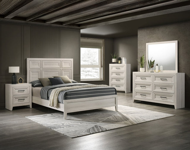 Lorraine Cream Panel Bedroom Set main bed view